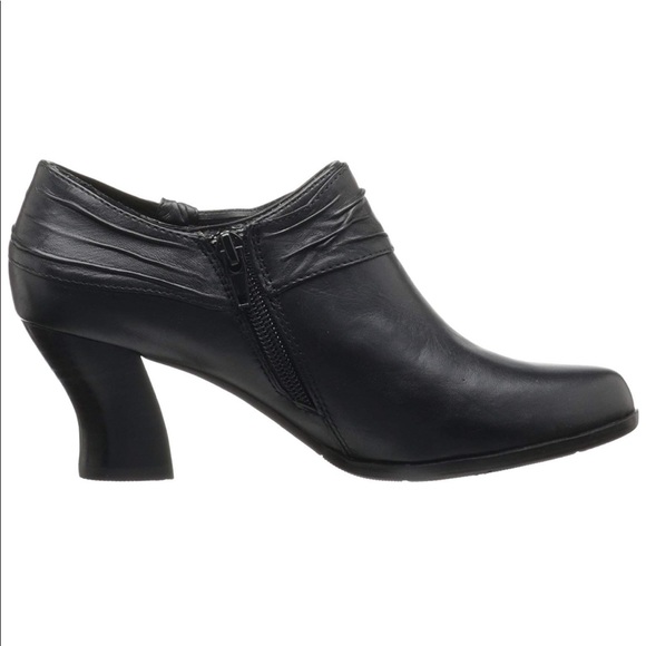 Black Leather Mary Jane Shootie Ankle Bootie - Picture 7 of 7
